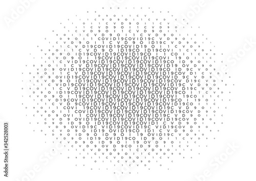 Coronavirus background halftone. Modern vector illustration. Covid-19 outbreak concept. Monochrome black and white geometric pattern. Graphic design geometric shape. Banner background.