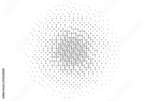 Coronavirus background halftone. Modern vector illustration. Covid-19 outbreak concept. Monochrome black and white geometric pattern. Graphic design geometric shape.
