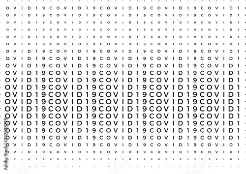 Coronavirus background halftone. Modern vector illustration. Covid-19 outbreak concept. Monochrome black and white geometric pattern. Graphic design geometric shape. Banner background.