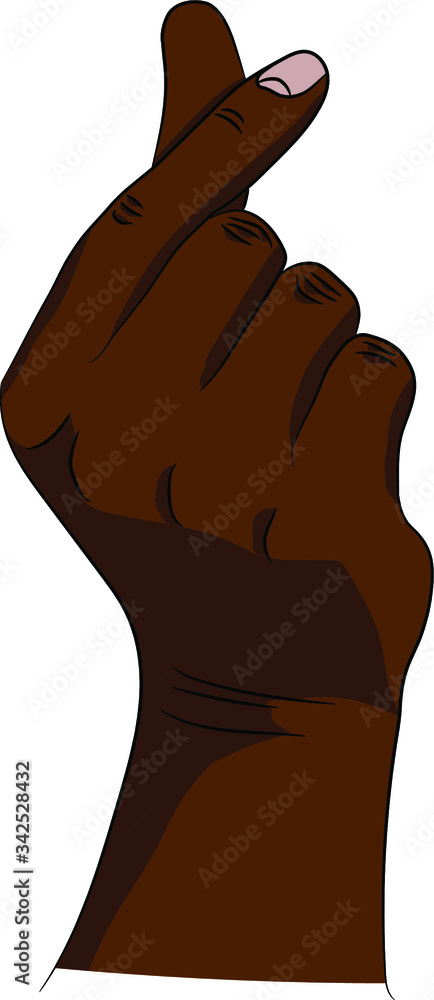 Isolated hand that shows symbol of korean heart or money Isolated hand that shows symbol of korean heart or money
