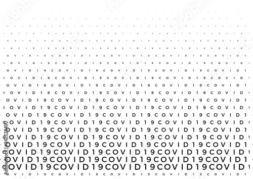 Coronavirus background halftone. Modern vector illustration. Covid-19 outbreak concept. Monochrome black and white geometric pattern. Graphic design geometric shape. Banner background.