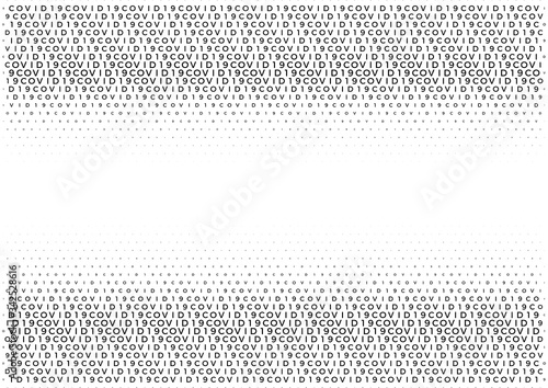 Coronavirus background halftone. Modern vector illustration. Covid-19 outbreak concept. Monochrome black and white geometric pattern. Graphic design geometric shape.