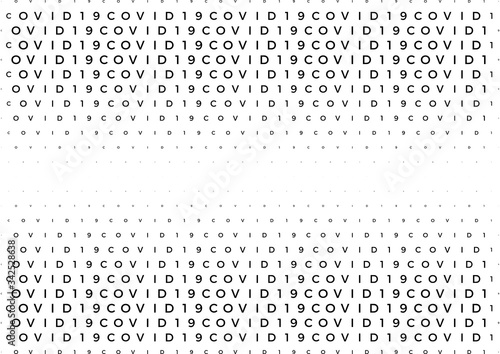 Coronavirus background halftone. Modern vector illustration. Covid-19 outbreak concept. Monochrome black and white geometric pattern. Graphic design geometric shape. Banner background.