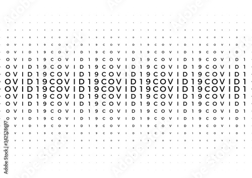Coronavirus background halftone. Modern vector illustration. Covid-19 outbreak concept. Monochrome black and white geometric pattern. Graphic design geometric shape. Banner background.