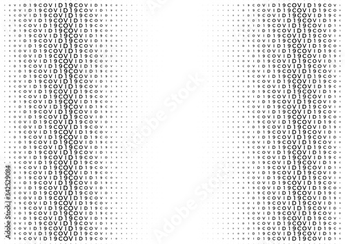 Coronavirus background halftone. Modern vector illustration. Covid-19 outbreak concept. Monochrome black and white geometric pattern. Graphic design geometric shape.