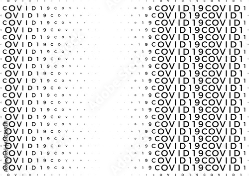 Coronavirus background halftone. Modern vector illustration. Covid-19 outbreak concept. Monochrome black and white geometric pattern. Graphic design geometric shape.