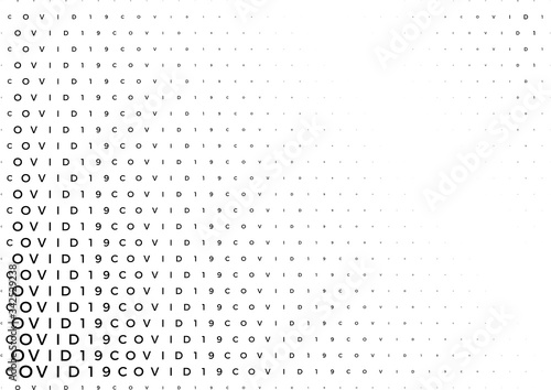 Coronavirus background halftone. Modern vector illustration. Covid-19 outbreak concept. Monochrome black and white geometric pattern. Graphic design geometric shape.