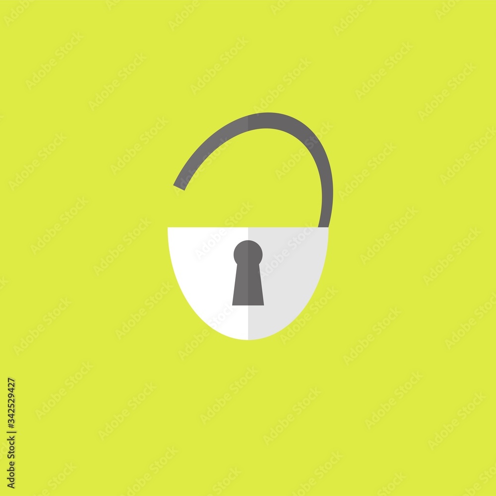 An open padlock illustration vector. An open padlock illustration vector.