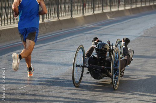 Fotobehang disabled man in wheelchair