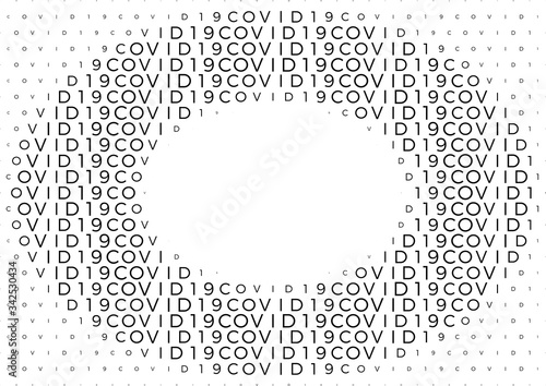 Coronavirus background halftone. Modern vector illustration. Covid-19 outbreak concept. Monochrome black and white geometric pattern.