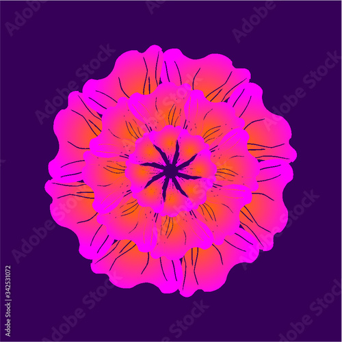 hibiscus flower print and embroidery graphic design vector art