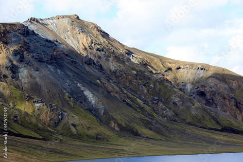 Landmannalaugar / Iceland - August 15, 2017: The mountains near Landmannalaugar park, Iceland, Europe
