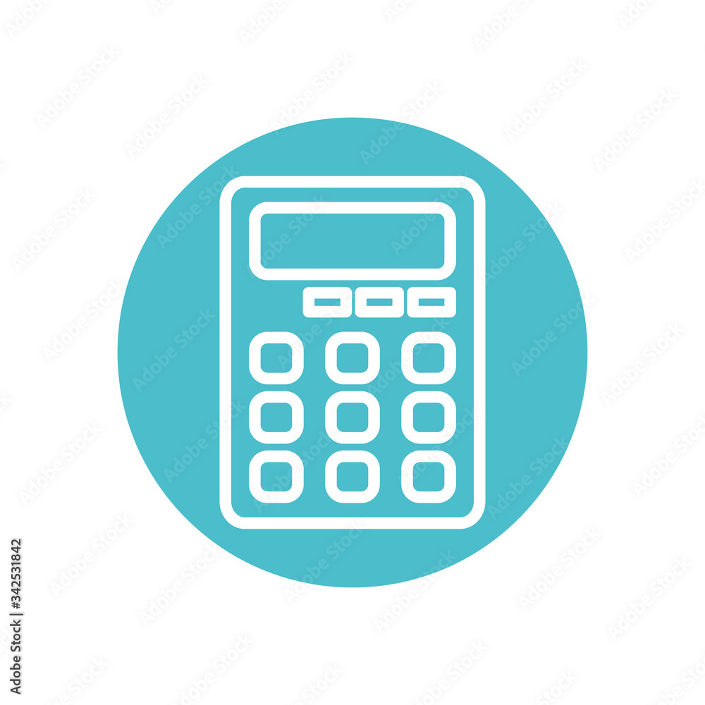 calculator icon, block line style calculator icon, block line style