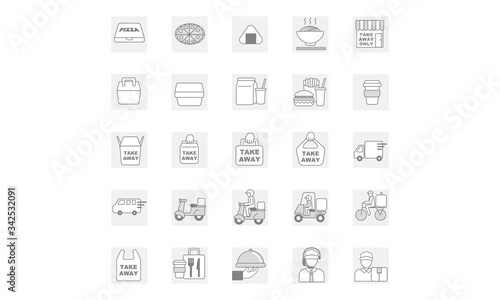 take away,delivery,to go,take out icon for stay home
