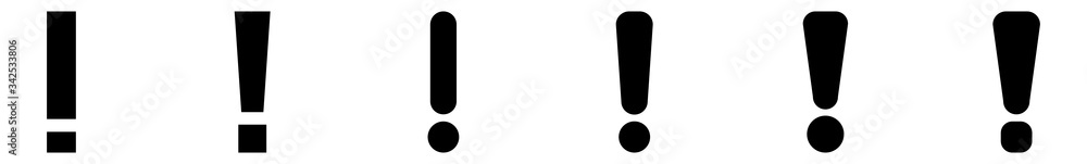 Exclamation Mark Icon Black | Attention Illustration | Warning Symbol | Caution Logo | Important Sign | Isolated | Variations Exclamation Mark Icon Black | Attention Illustration | Warning Symbol | Caution Logo | Important Sign | Isolated | Variations