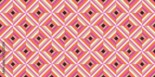 Swinging 60s Wallpaper Pattern | Groovy Sixties Background | 1960s Mod Style | Vintage Design | Seamless Repeating Vector Image