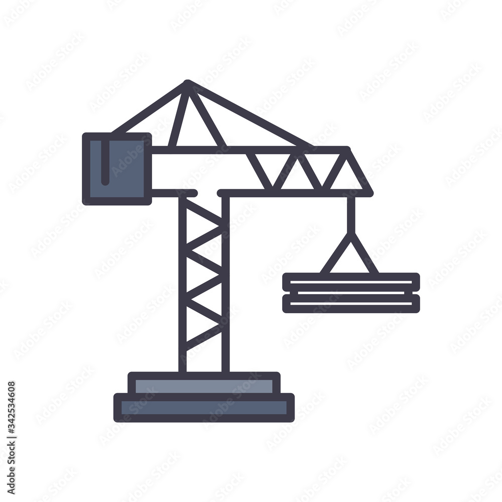 Isolated crane fill style icon vector design Isolated crane fill style icon vector design