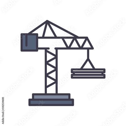 Isolated crane fill style icon vector design