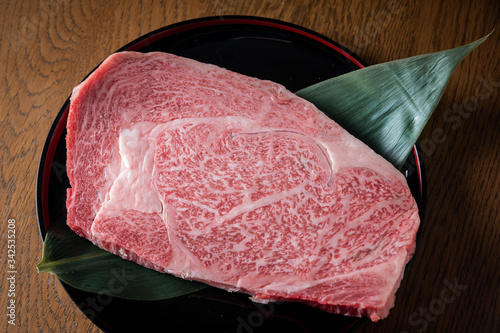 japanese marbled fatty wagyu ribeye beef photo