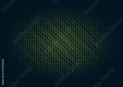 Coronavirus background halftone. Modern vector illustration. Covid-19 outbreak concept. Monochrome black and white geometric pattern. Graphic design geometric shape. Banner background.