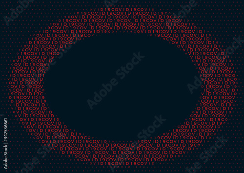 Coronavirus background halftone. Modern vector illustration. Covid-19 outbreak concept. Monochrome black and white geometric pattern. Graphic design geometric shape. Banner background.