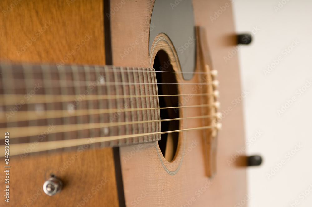 Fototapeta premium acoustic guitar on white background