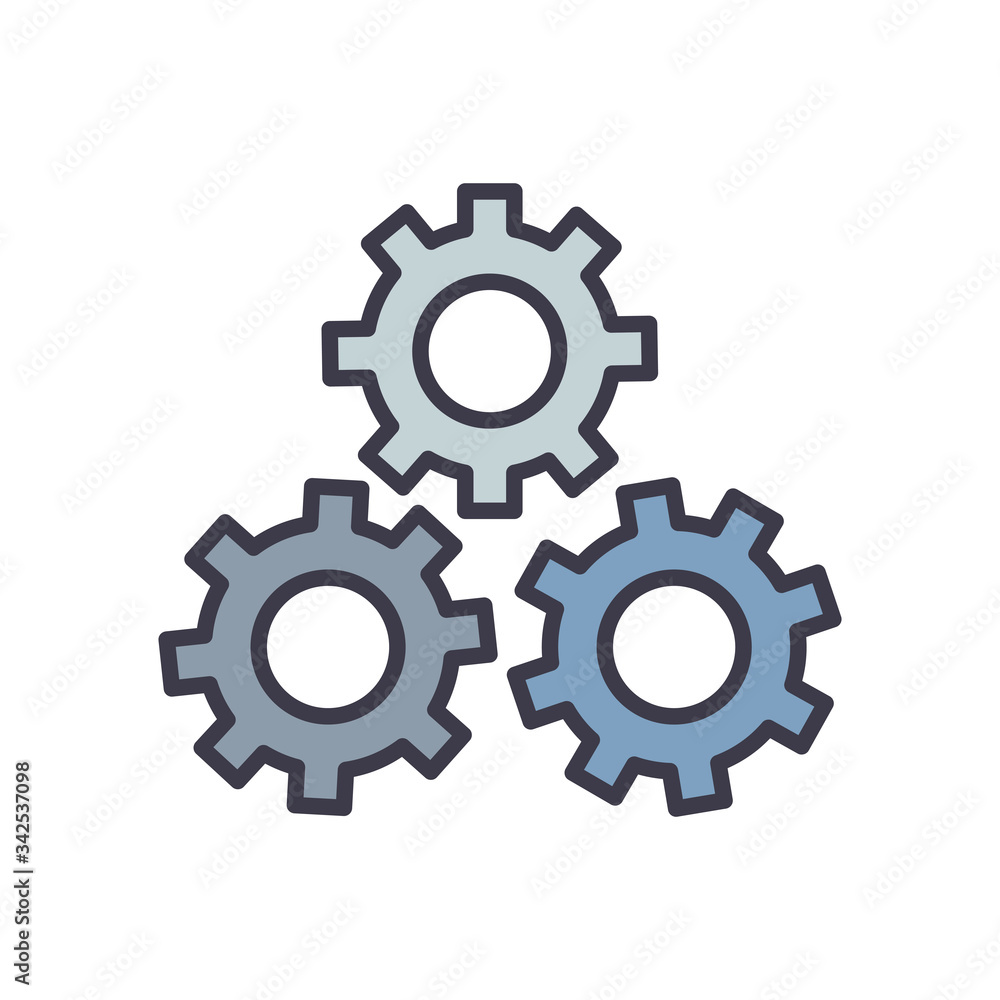 Isolated gears fill style icon vector design