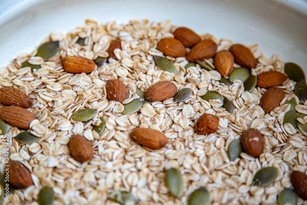 Almonds with oatmeal and zambo seeds Almonds with oatmeal and zambo seeds