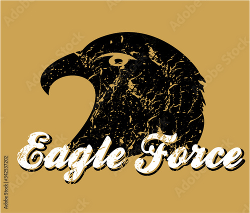eagle head print and embroidery graphic design vector art