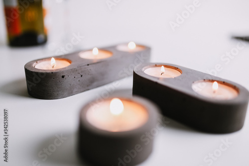 concrete tealight holders