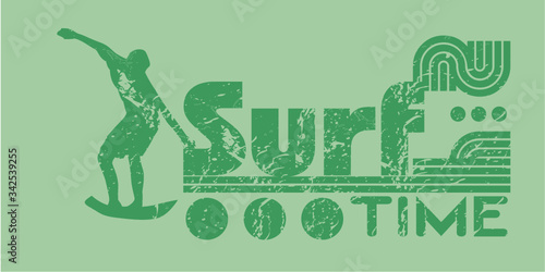 surfer themed print and embroidery graphic design vector art