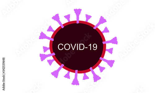 Coronavirus Covid-19 simplified on white. Vector illustration isolated on white background.