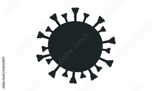 Coronavirus Covid-19 dark grey on white. Vector illustration isolated on white background.