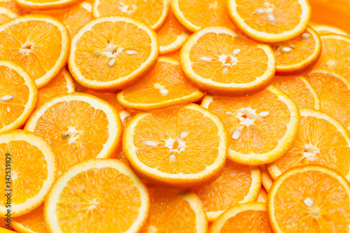 background of sliced oranges. orange background  vitamin C