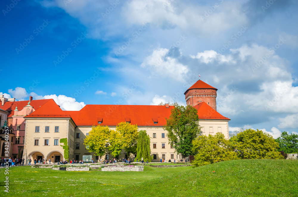 Beautiful Wawel castle in Krakow Poland.