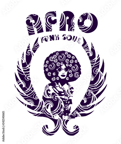 print and embroidery graphic design vector art on the theme of funk soul dance party
