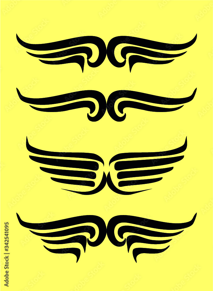 Tattoo tribal wings graphic design vector art Tattoo tribal wings graphic design vector art