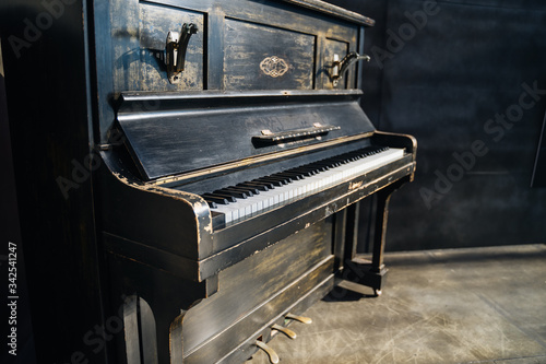 Close up of beautiful old piano