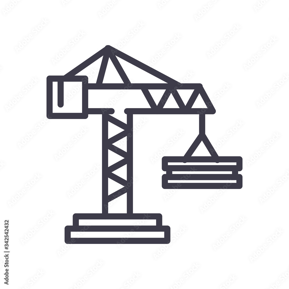 Isolated crane line style icon vector design Isolated crane line style icon vector design