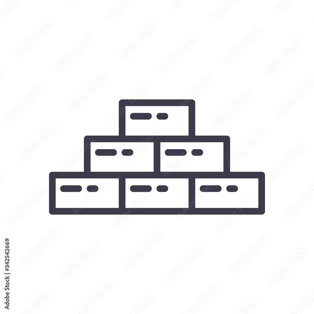 Isolated bricks line style icon vector design Isolated bricks line style icon vector design