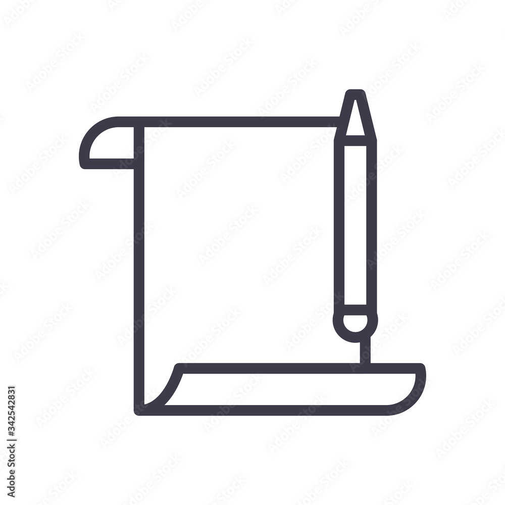 Isolated document and pen line style icon vector design Isolated document and pen line style icon vector design