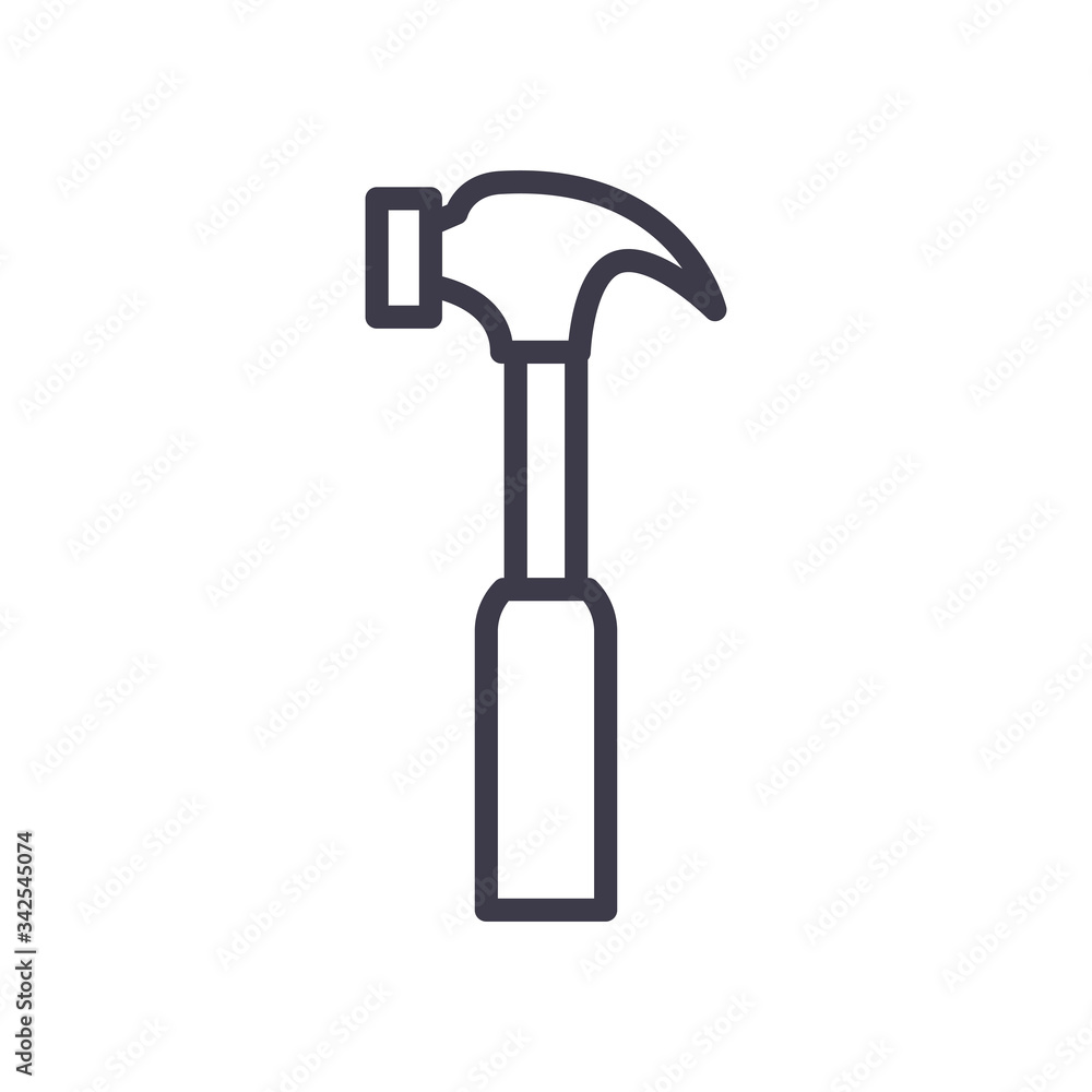 Isolated hammer line style icon vector design Isolated hammer line style icon vector design