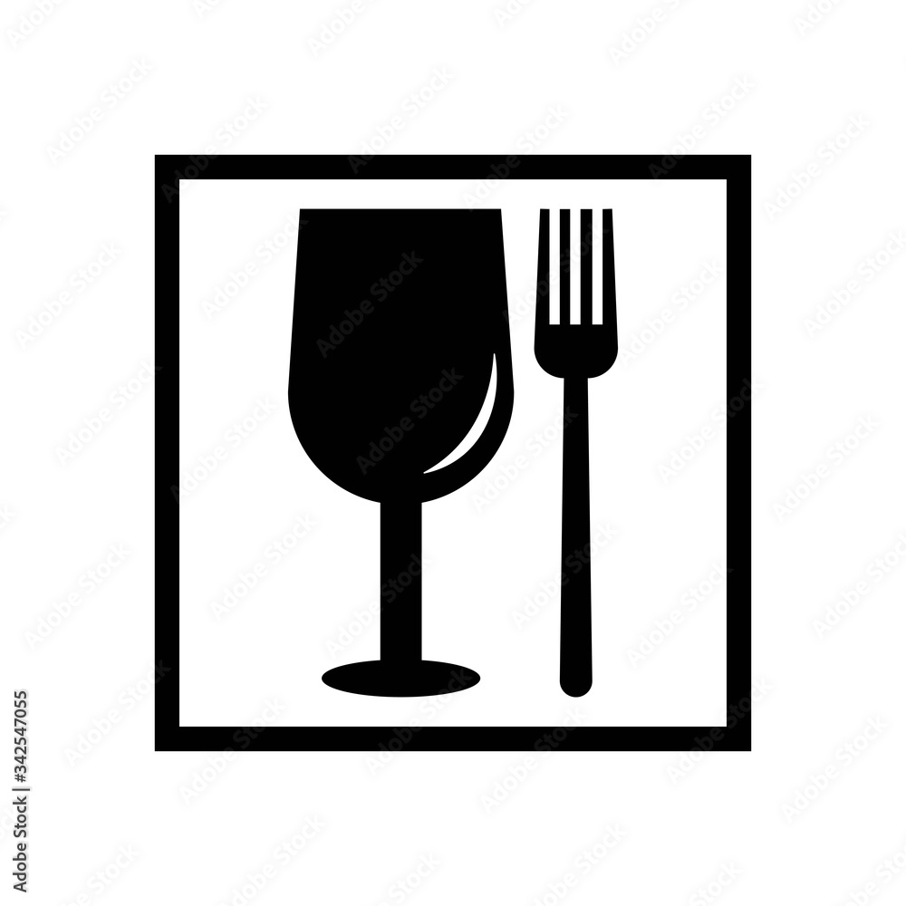 Fototapeta premium glass and fork logo vector
