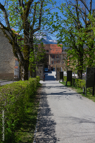 Gruyeree castle environment is switzerland at summer
