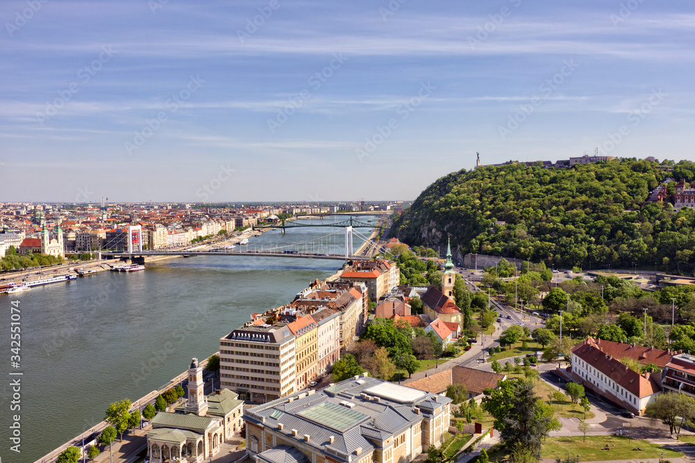 Budapest drone view from Buda side