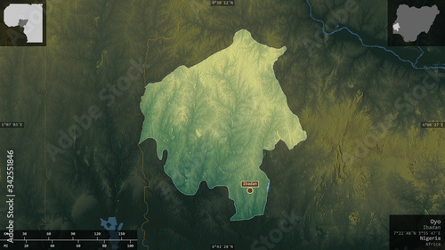 Oyo, Nigeria - composition. Relief