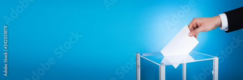 Photography Businessman Putting Paper In Election Box