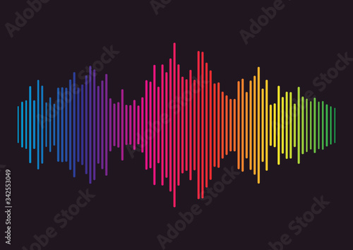 Abstract colourful soundwave design