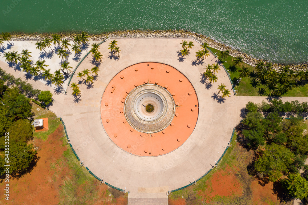 Aerial photo Pepper Fountain Downtown Miami FL