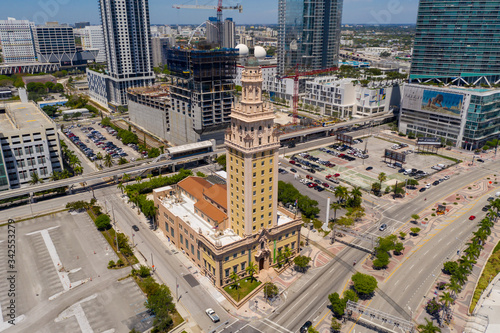 Miami Freedom Tower aerial drone photo